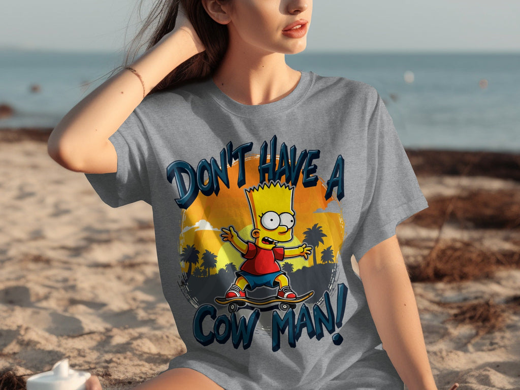 Bart Simpson Don't Have A Cow Man Skateboarding T-Shirts product image 1