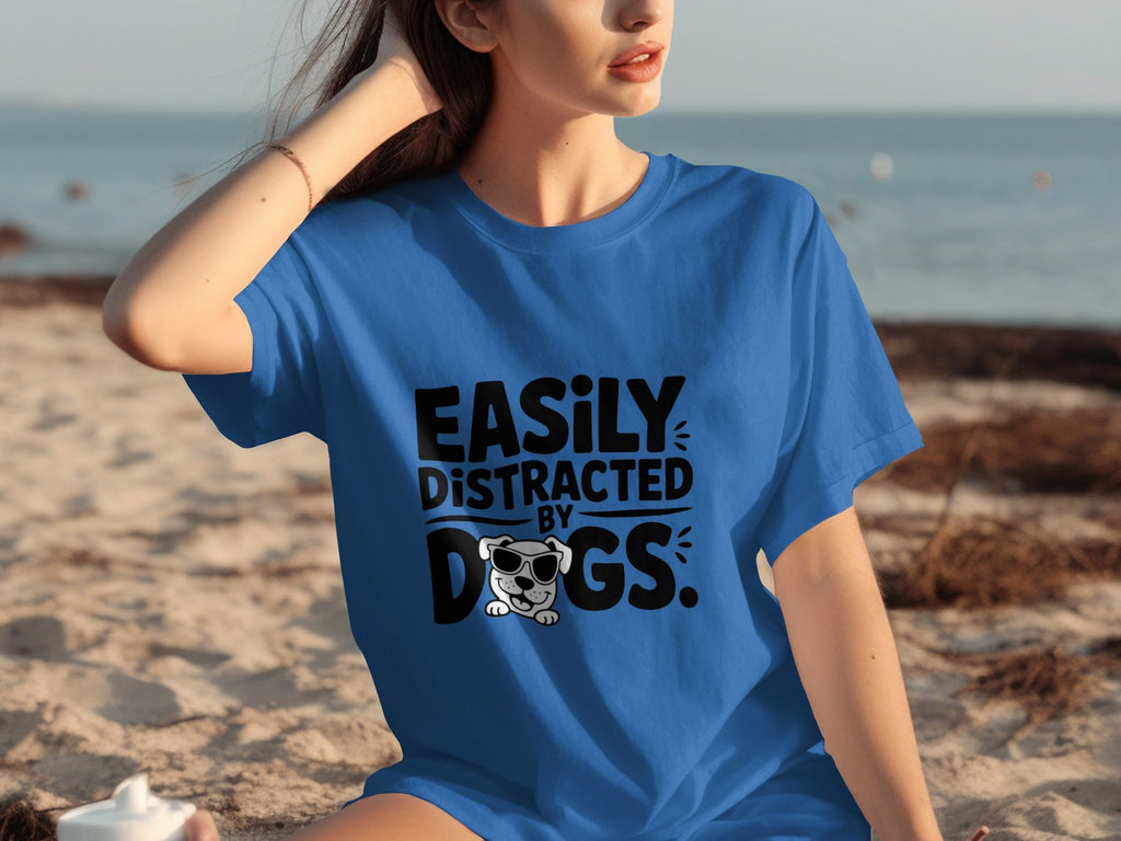 Easily Distracted By Dogs Cute Puppy Illustration T-Shirts product image 2
