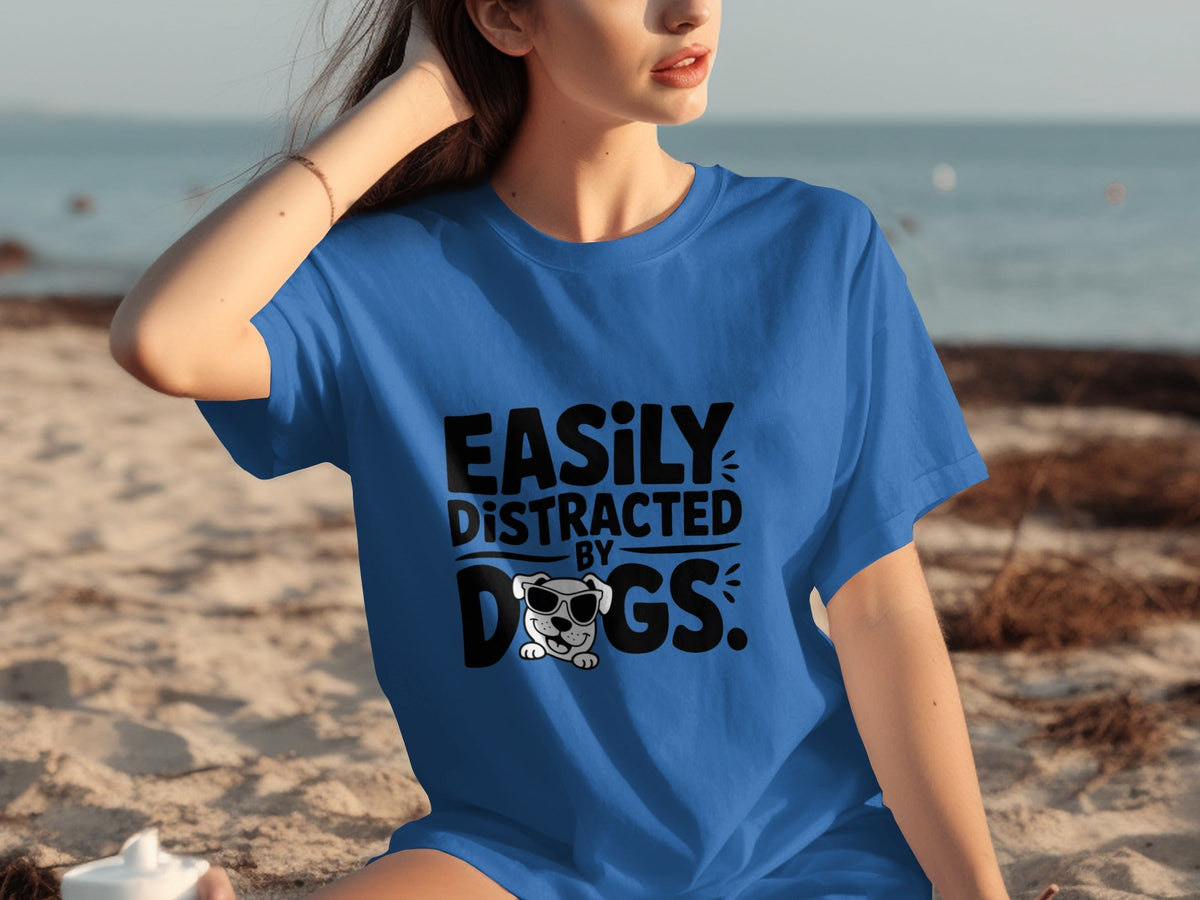 Easily Distracted By Dogs Cute Puppy Illustration T-Shirts product image 2