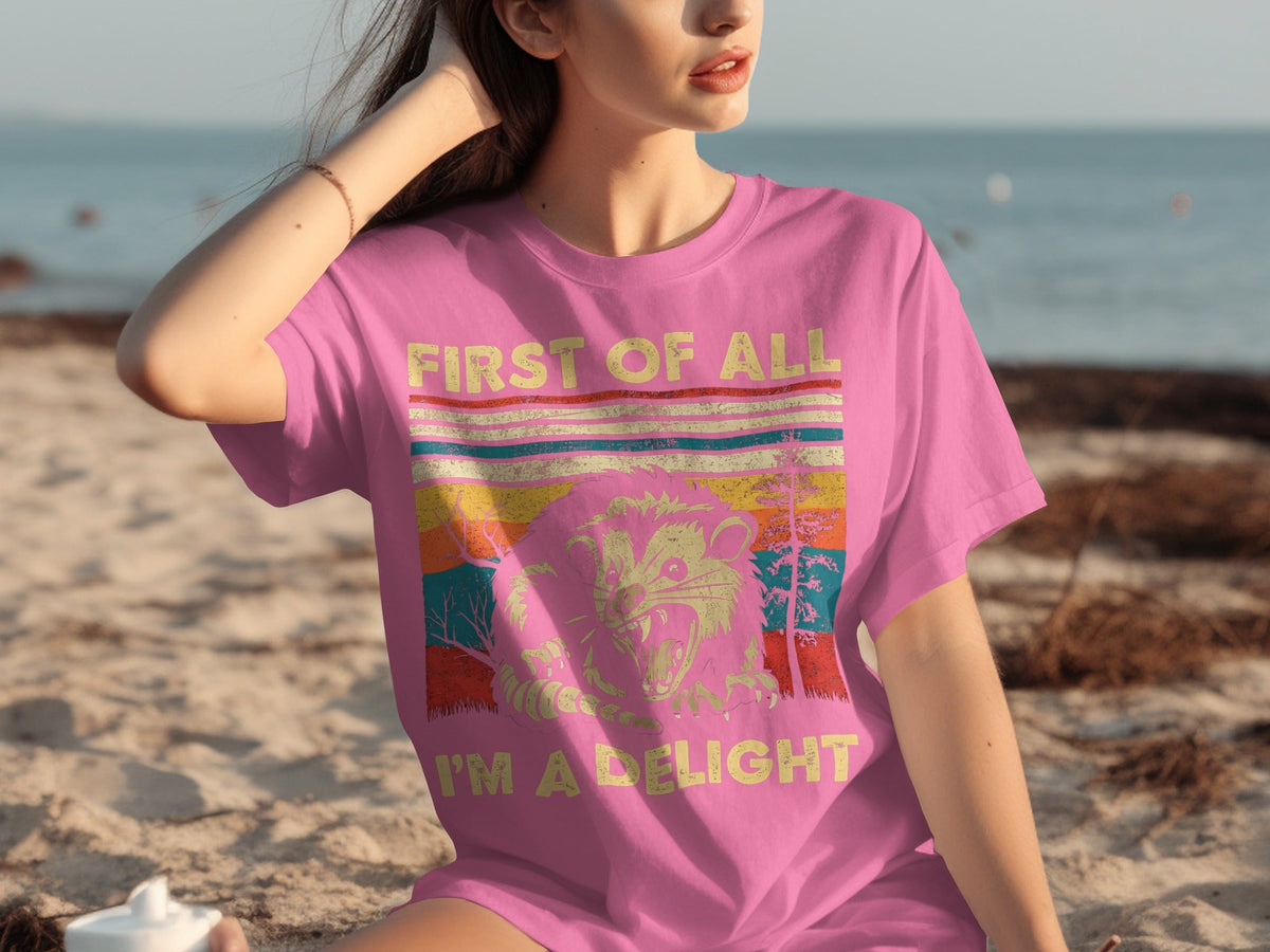 First of All I'm a Delight Retro Graphic Design T-Shirts product image 19