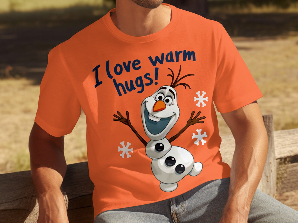 I Love Warm Hugs! Olaf the Snowman Cartoon T-Shirts