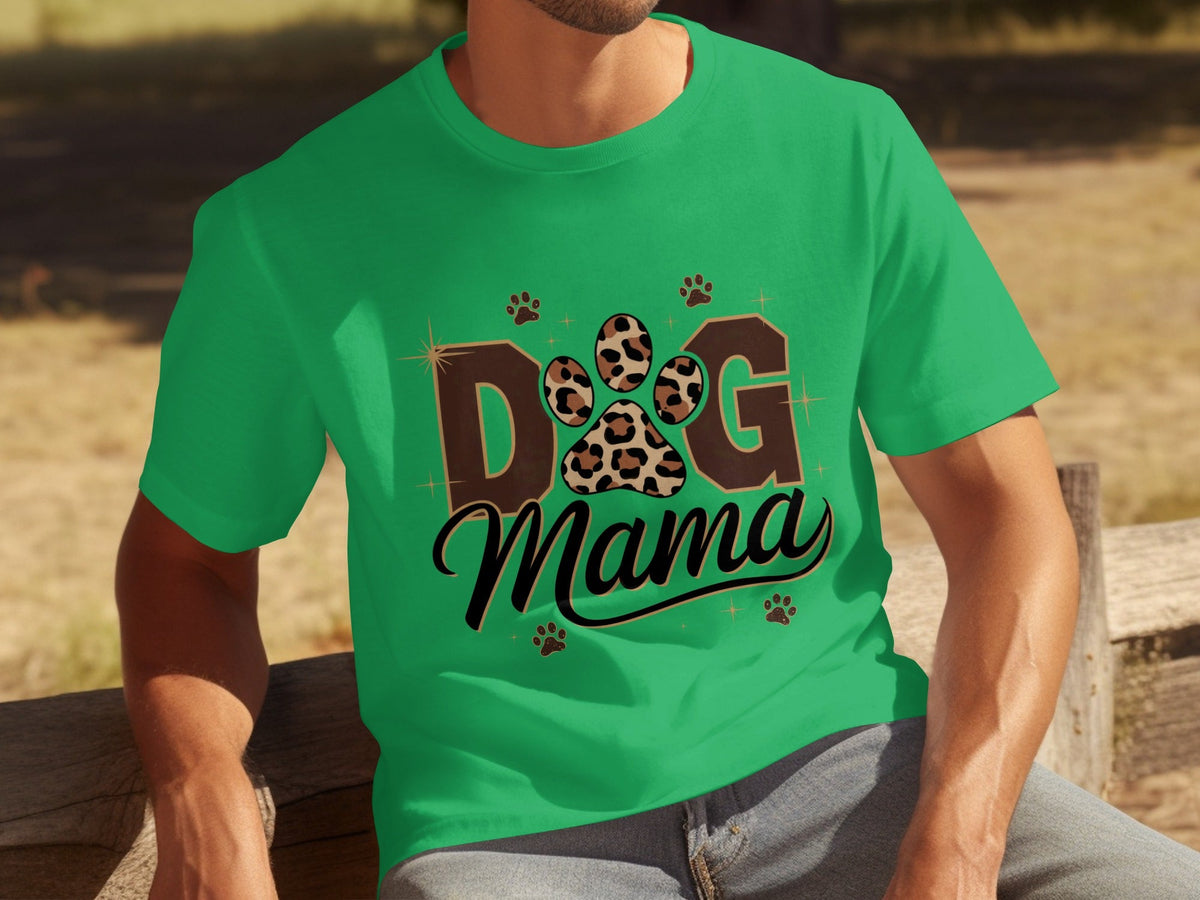 Cute Leopard Paw Print Dog Mama Graphic Design T-Shirts