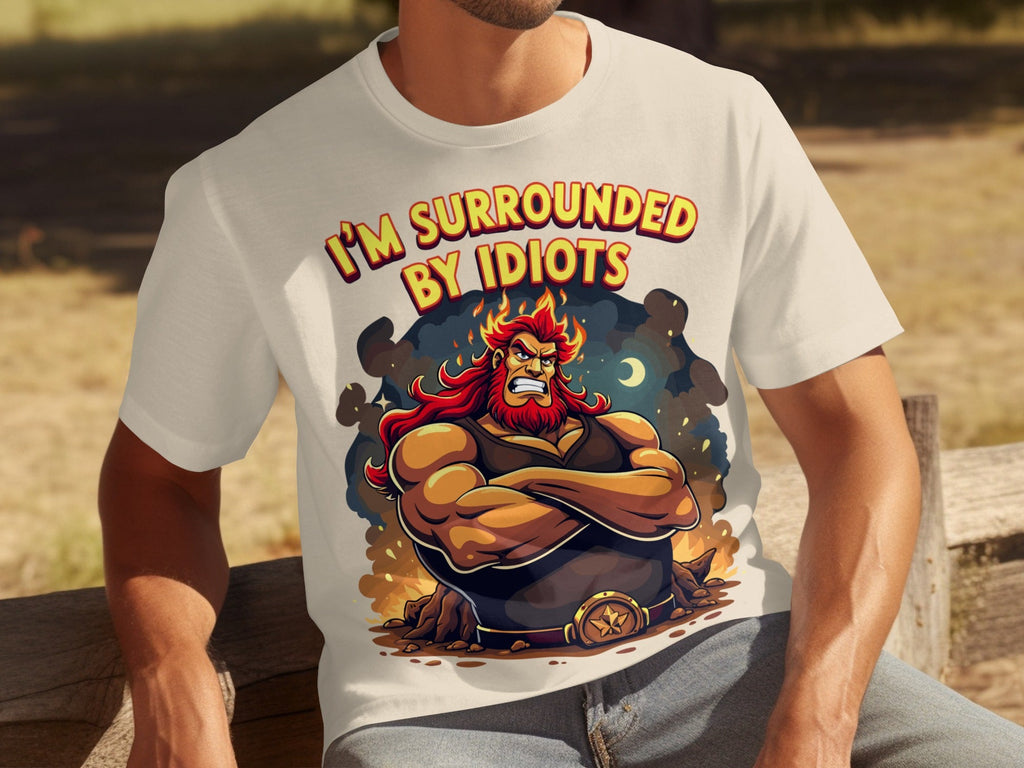 Surrounded By Idiots Cartoon Angry Zeus Design T-Shirts product image 22