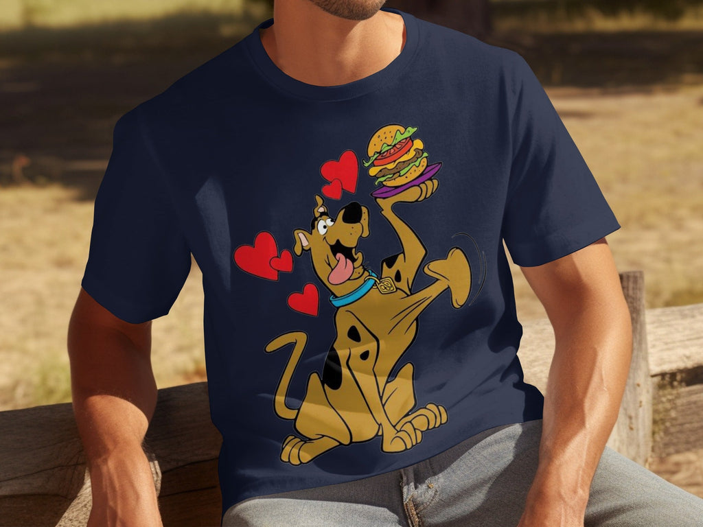 Scooby Doo Craves a Burger with Hearts Around Him T-Shirts