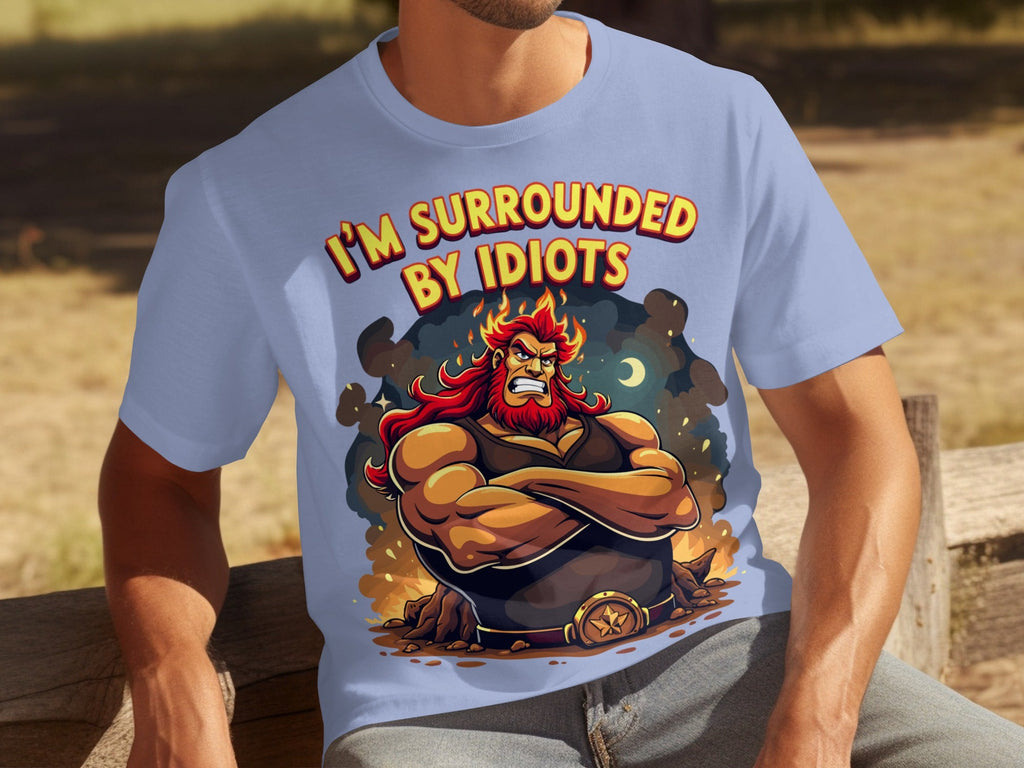 Surrounded By Idiots Cartoon Angry Zeus Design T-Shirts product image 28