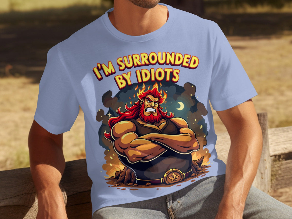 Surrounded By Idiots Cartoon Angry Zeus Design T-Shirts product image 28