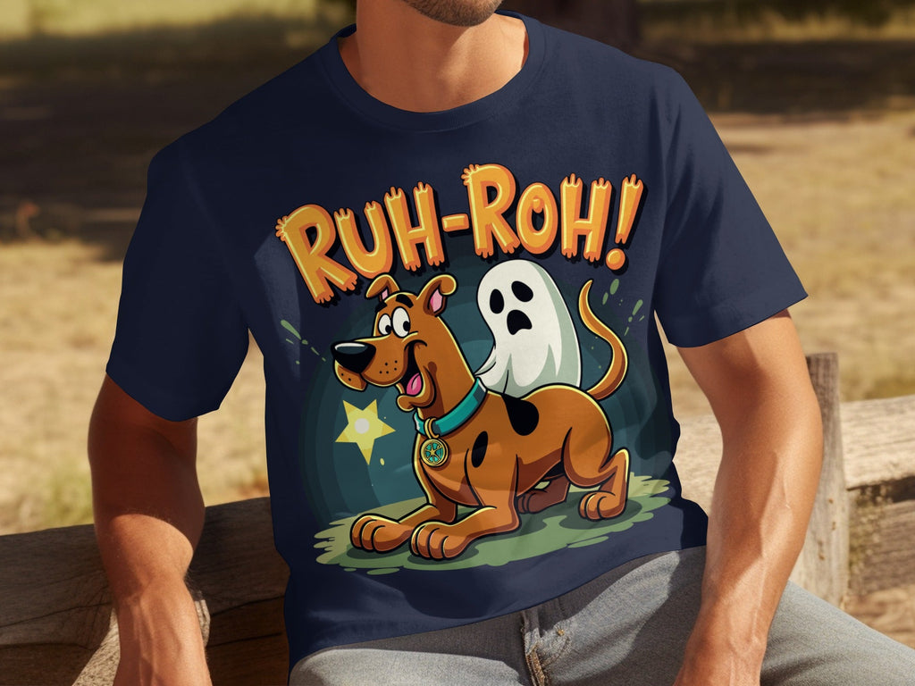 Ruh Roh Scooby Doo With Ghost Cartoon Style Design T-Shirts