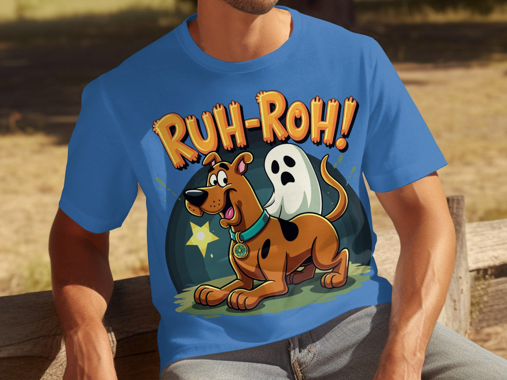 Ruh Roh Scooby Doo With Ghost Cartoon Style Design T-Shirts