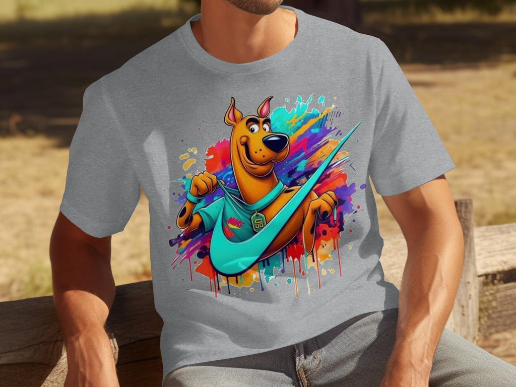 Scooby Doo With Nike Logo Trendy Colorful Splash T-Shirts