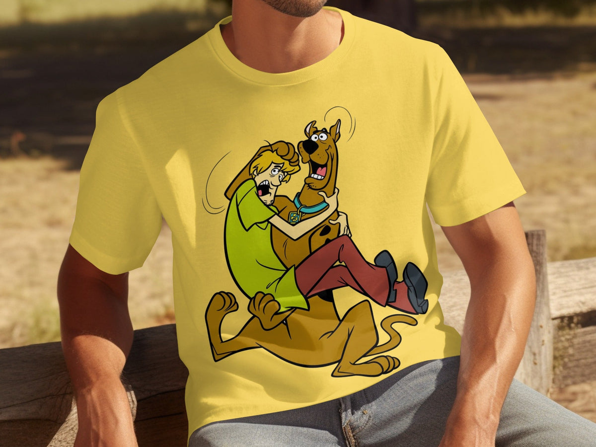Shaggy Riding Scooby Doo Scared Cartoon Character T-Shirts