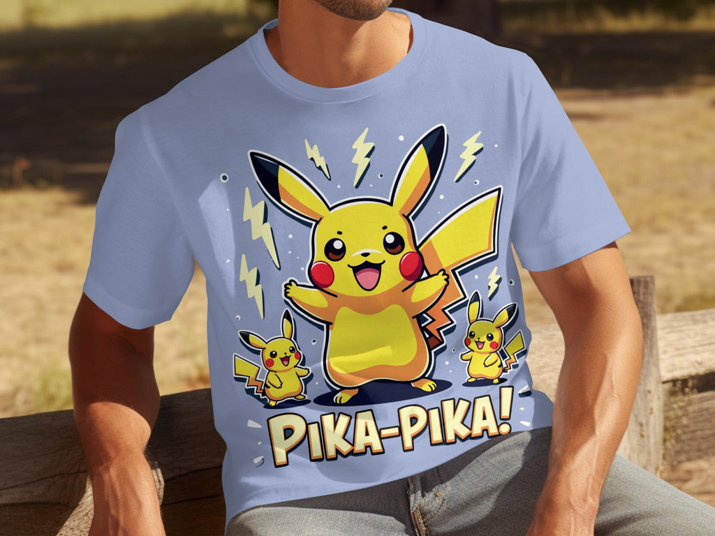 Pika Pika Pikachu With Electrical Arcs Design T-Shirts