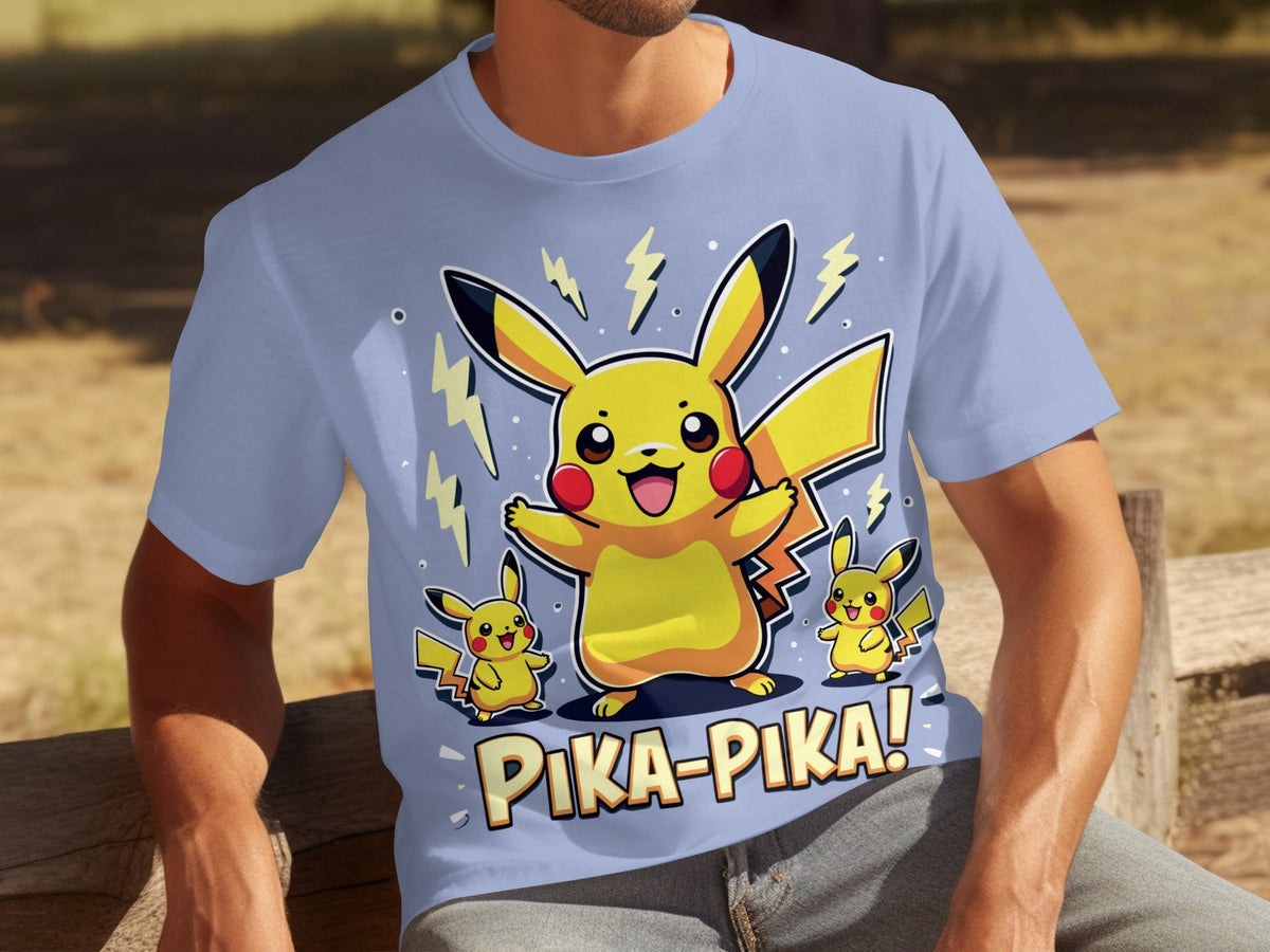 Pika Pika Pikachu With Electrical Arcs Design T-Shirts