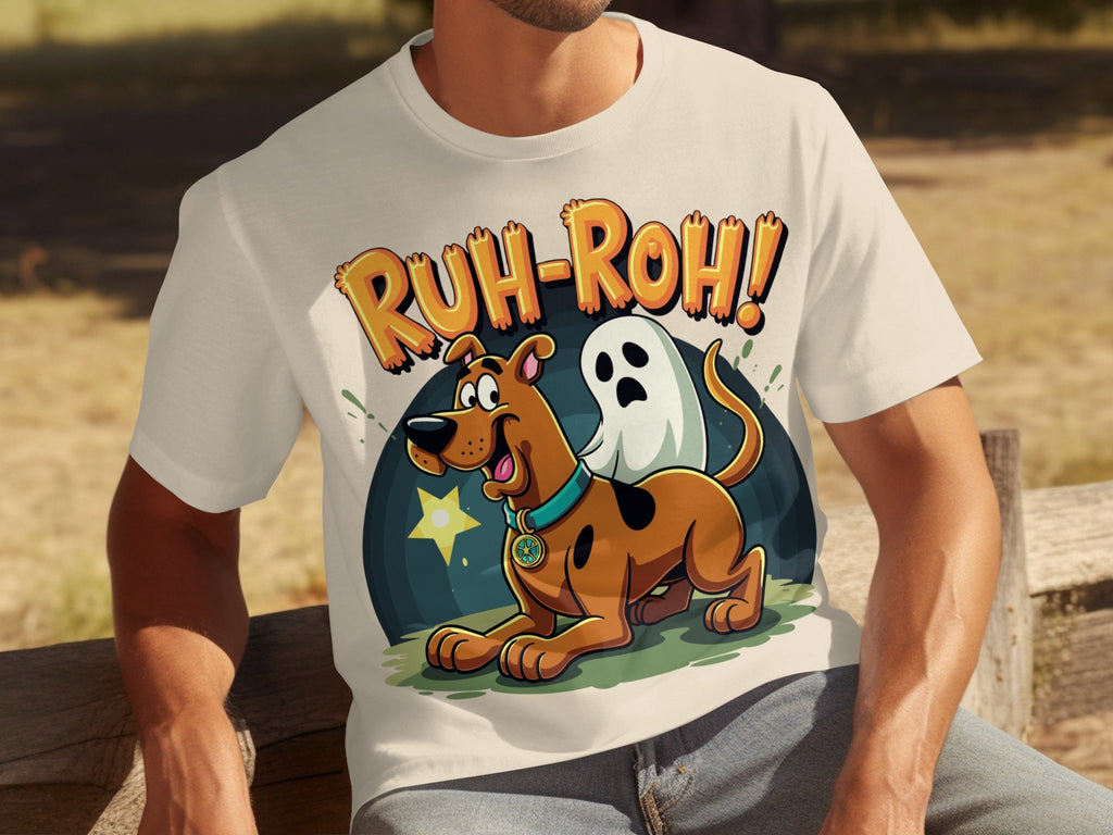 Ruh Roh Scooby Doo With Ghost Cartoon Style Design T-Shirts