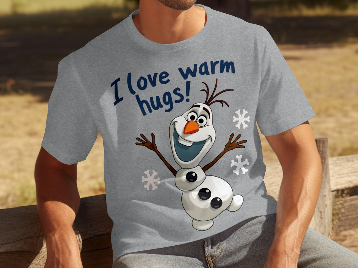 I Love Warm Hugs! Olaf the Snowman Cartoon T-Shirts