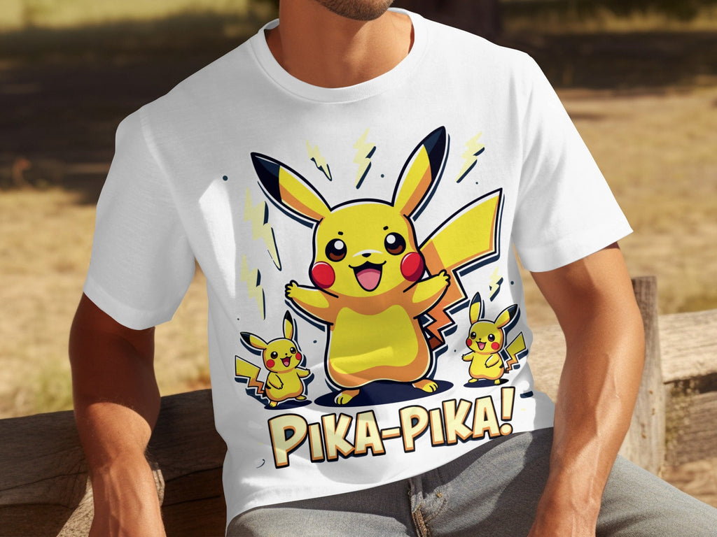 Pika Pika Pikachu With Electrical Arcs Design T-Shirts