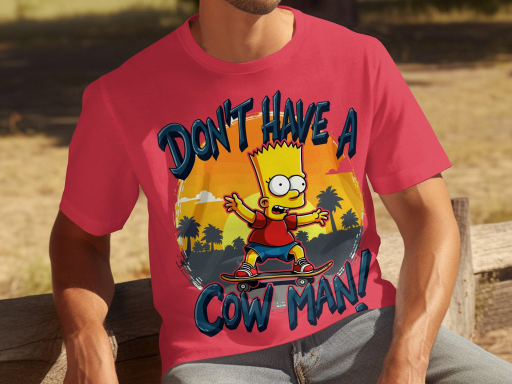 Bart Simpson Don't Have A Cow Man Skateboarding T-Shirts product image 16