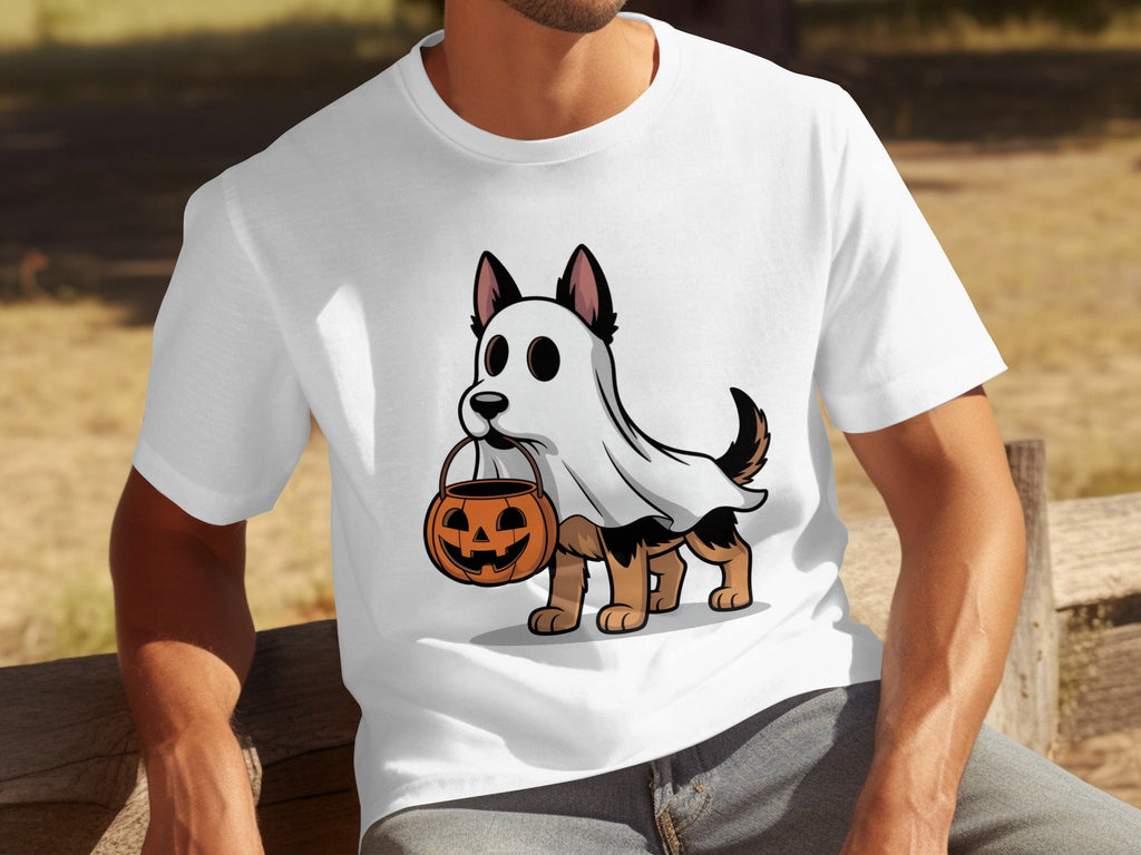 Halloween Dog Ghost Pumpkin Treat Cute Pet Cartoon T-Shirts