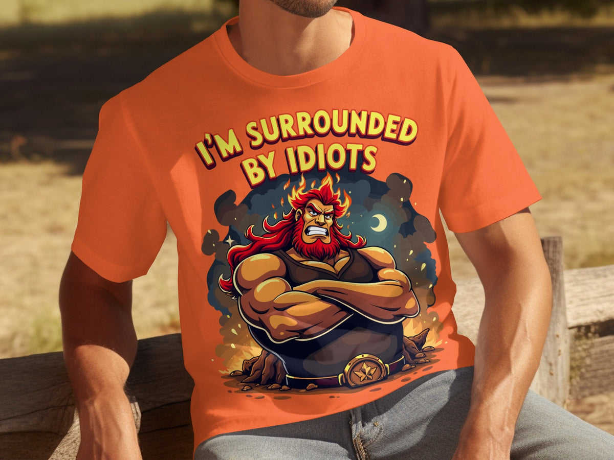 Surrounded By Idiots Cartoon Angry Zeus Design T-Shirts product image 19