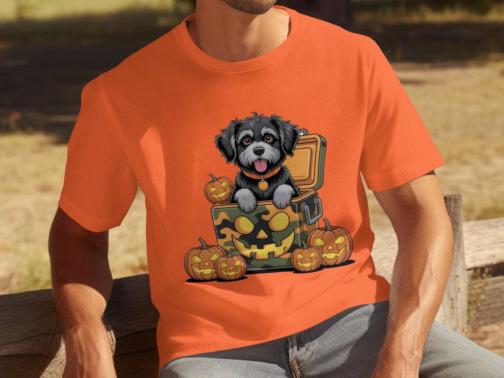 Cute Dog In a Pumpkin Container Halloween Season T-Shirts