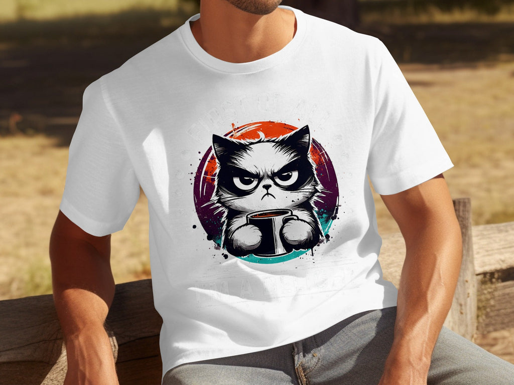 First of All I Am a Delight Angry Cat With Coffee T-Shirts product image 14