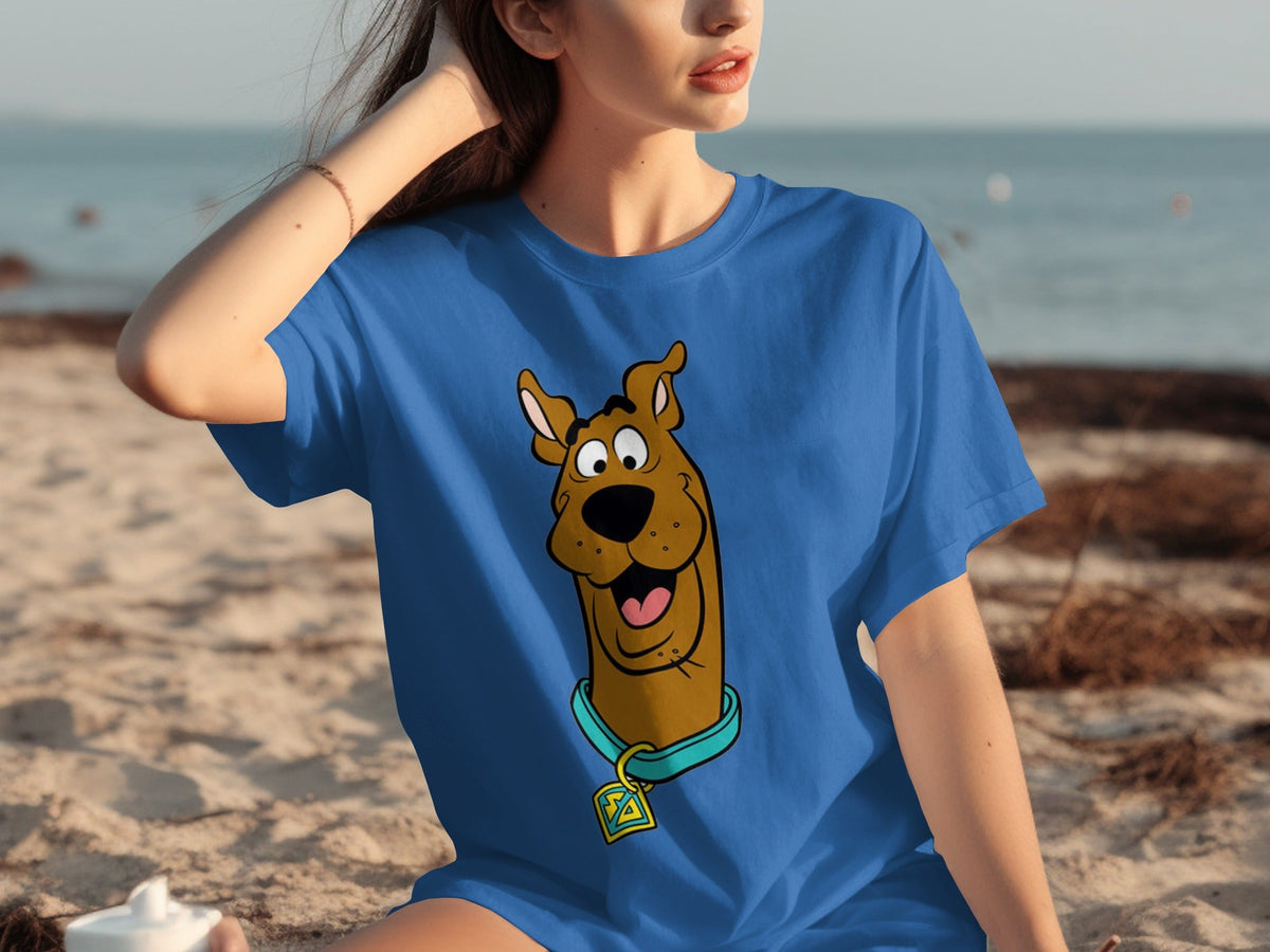Scooby Doo Headshot Featuring His Tag Cartoon T-Shirts