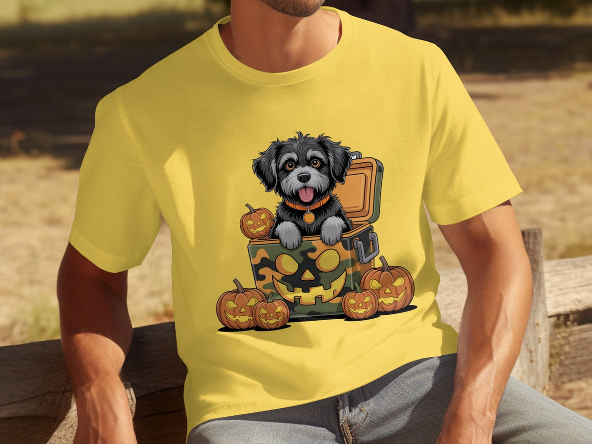 Cute Dog In a Pumpkin Container Halloween Season T-Shirts