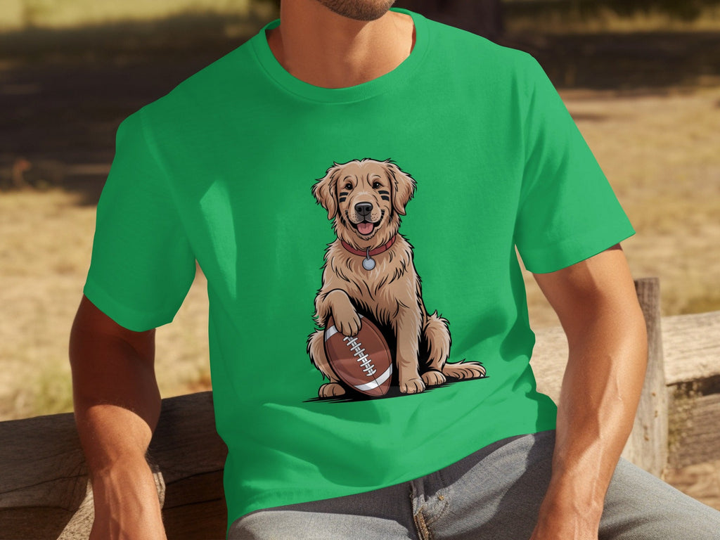 Golden Retriever Ready for Football Season T-Shirts