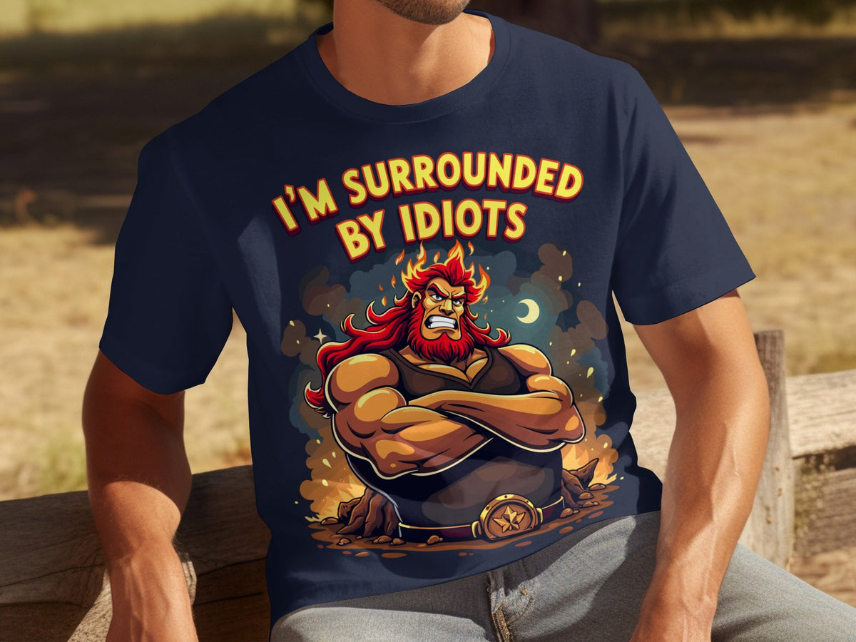 Surrounded By Idiots Cartoon Angry Zeus Design T-Shirts product image 24