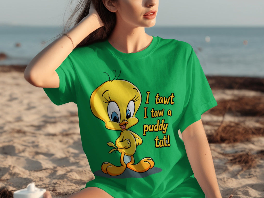 I Tawt I Taw A Puddy Tat Tweety Bird Cartoon T-Shirts