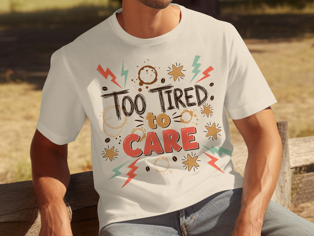 Too Tired to Care With Coffee Elements Design T-Shirts product image 22