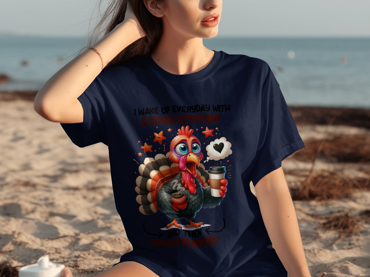 Good Attitude Turkey Humor Graphic Trendy Design T-Shirts