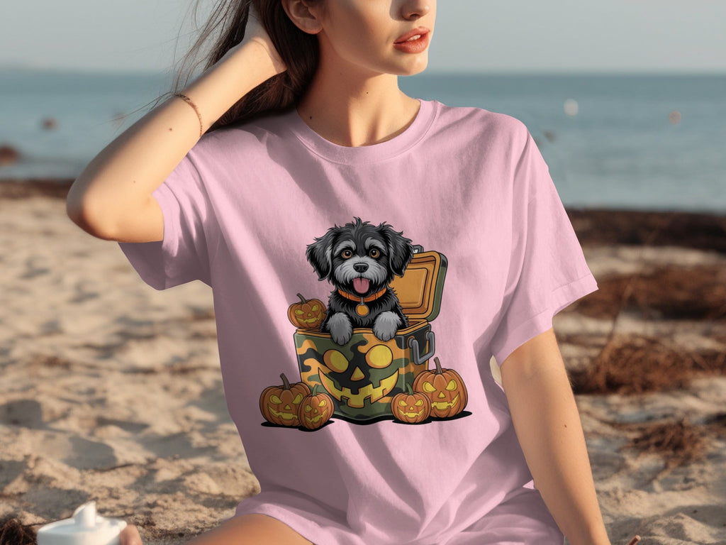 Cute Dog In a Pumpkin Container Halloween Season T-Shirts