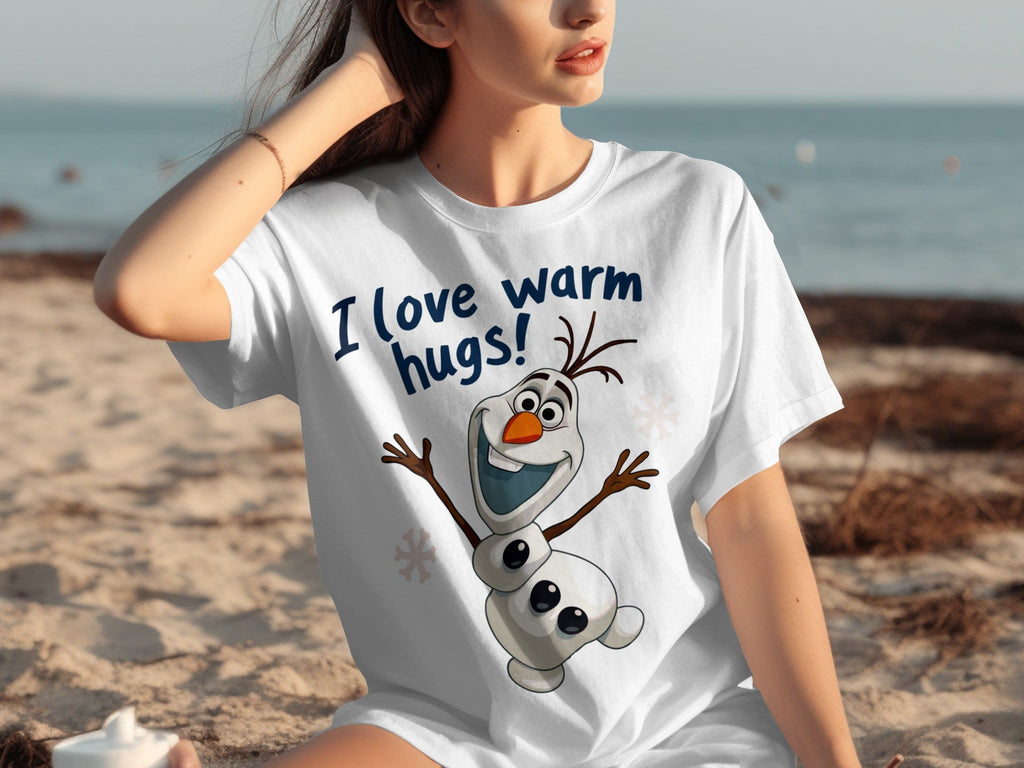 I Love Warm Hugs! Olaf the Snowman Cartoon T-Shirts