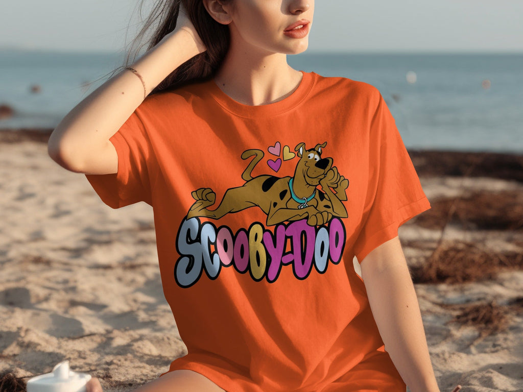 Scooby Doo with Hearts Reclining on Logo Design T-Shirts product image 4