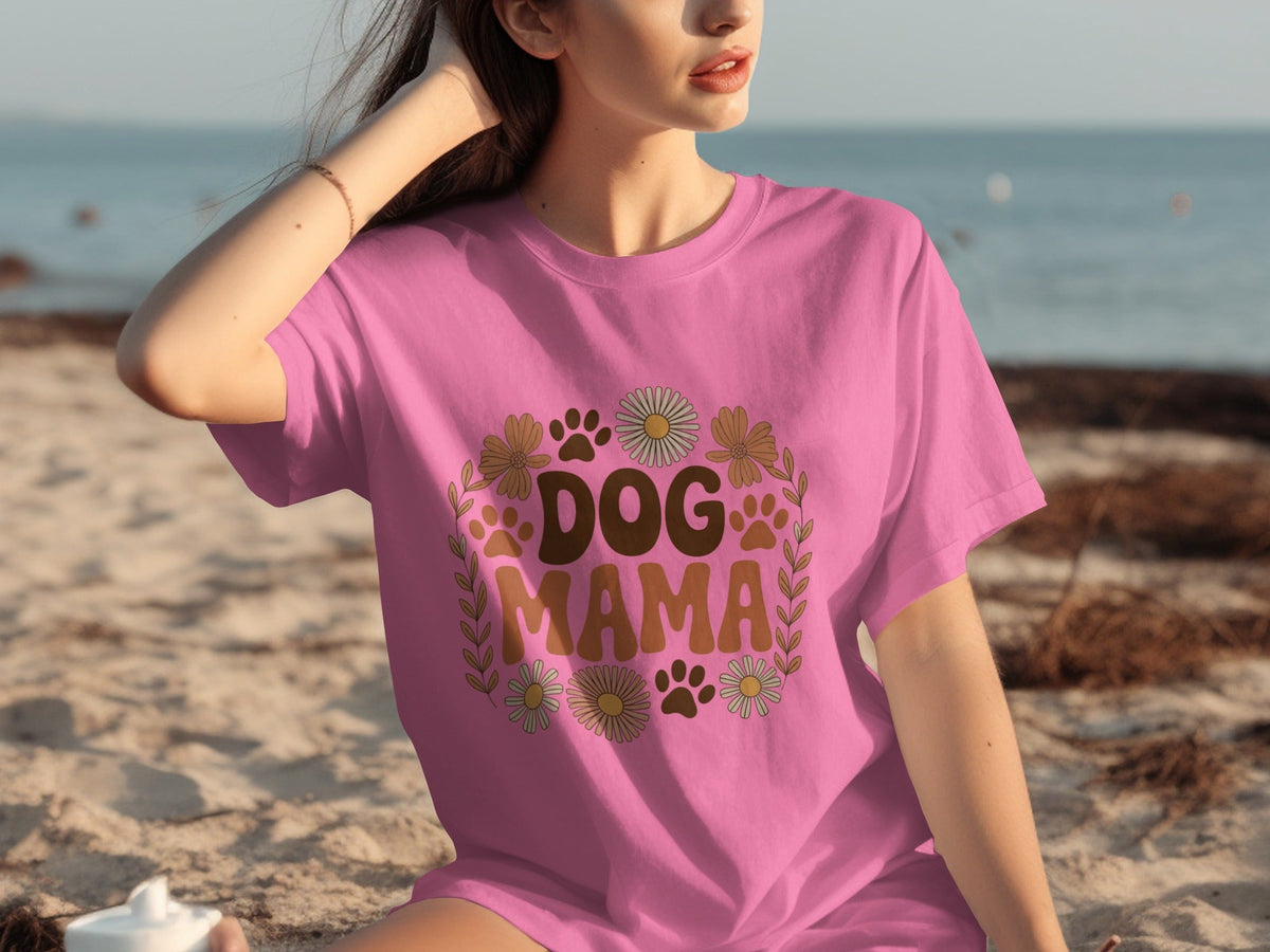 Dog Mama Floral Design Great Gift Idea for Her T-Shirts