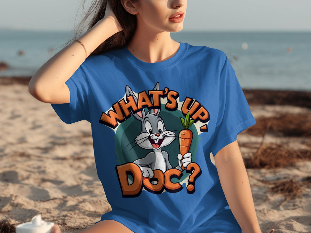 What's Up Doc Rabbit and Carrot Cartoon Graphic T-Shirts product image 2