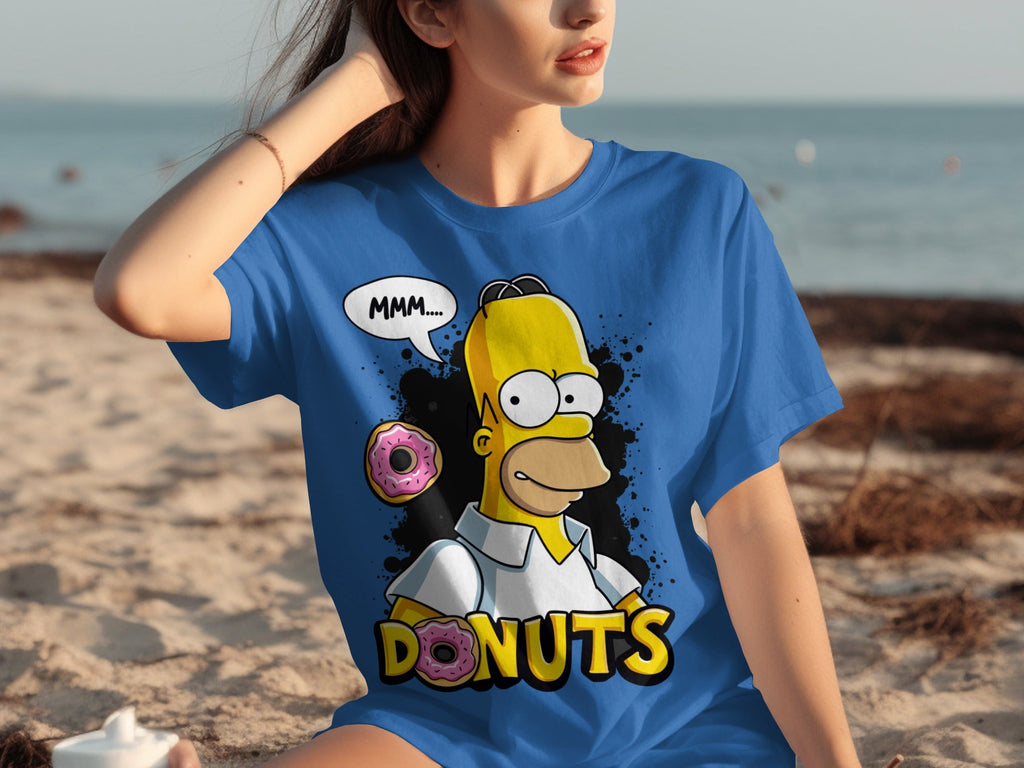 Homer Simpson MMM Donuts Design for Cartoon Lovers T-Shirts