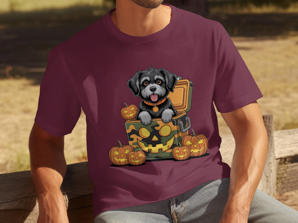 Cute Dog In a Pumpkin Container Halloween Season T-Shirts