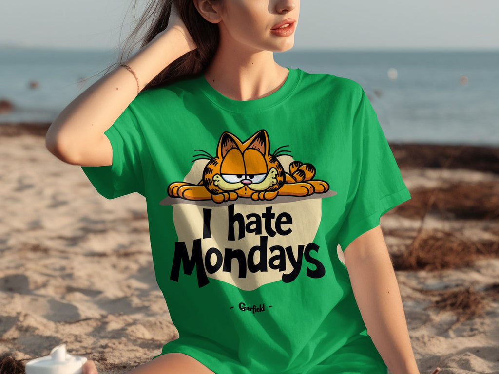 I Hate Mondays Garfield On Top Design Funny T-Shirts product image 5
