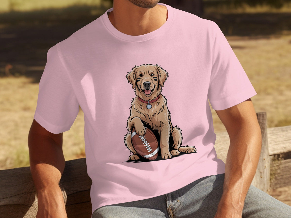 Golden Retriever Ready for Football Season T-Shirts