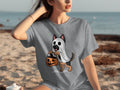 Cute German Shepherd Dressed as Ghost for Halloween T-Shirts