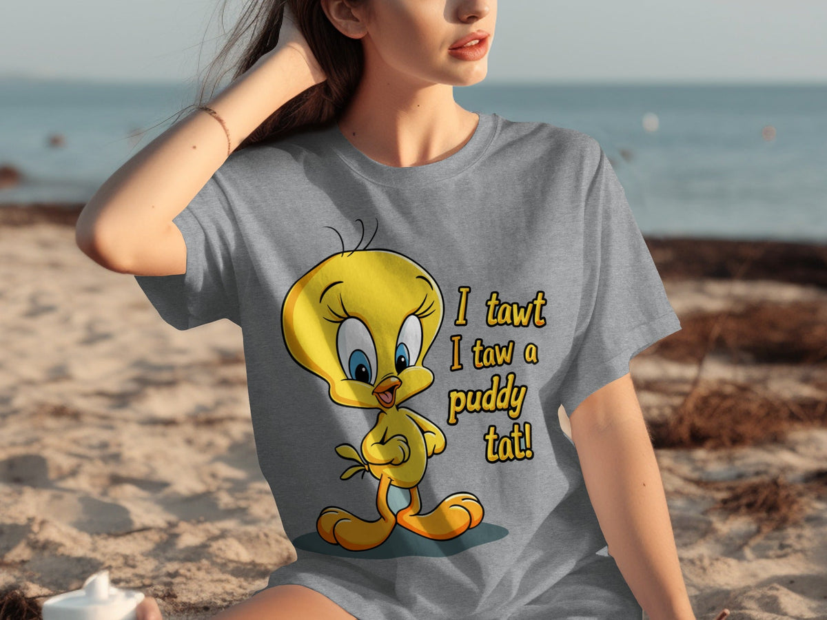I Tawt I Taw A Puddy Tat Tweety Bird Cartoon T-Shirts
