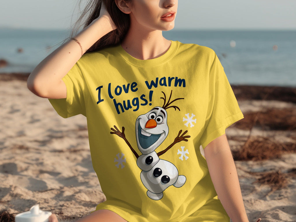 I Love Warm Hugs! Olaf the Snowman Cartoon T-Shirts