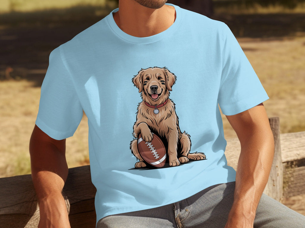Golden Retriever Ready for Football Season T-Shirts