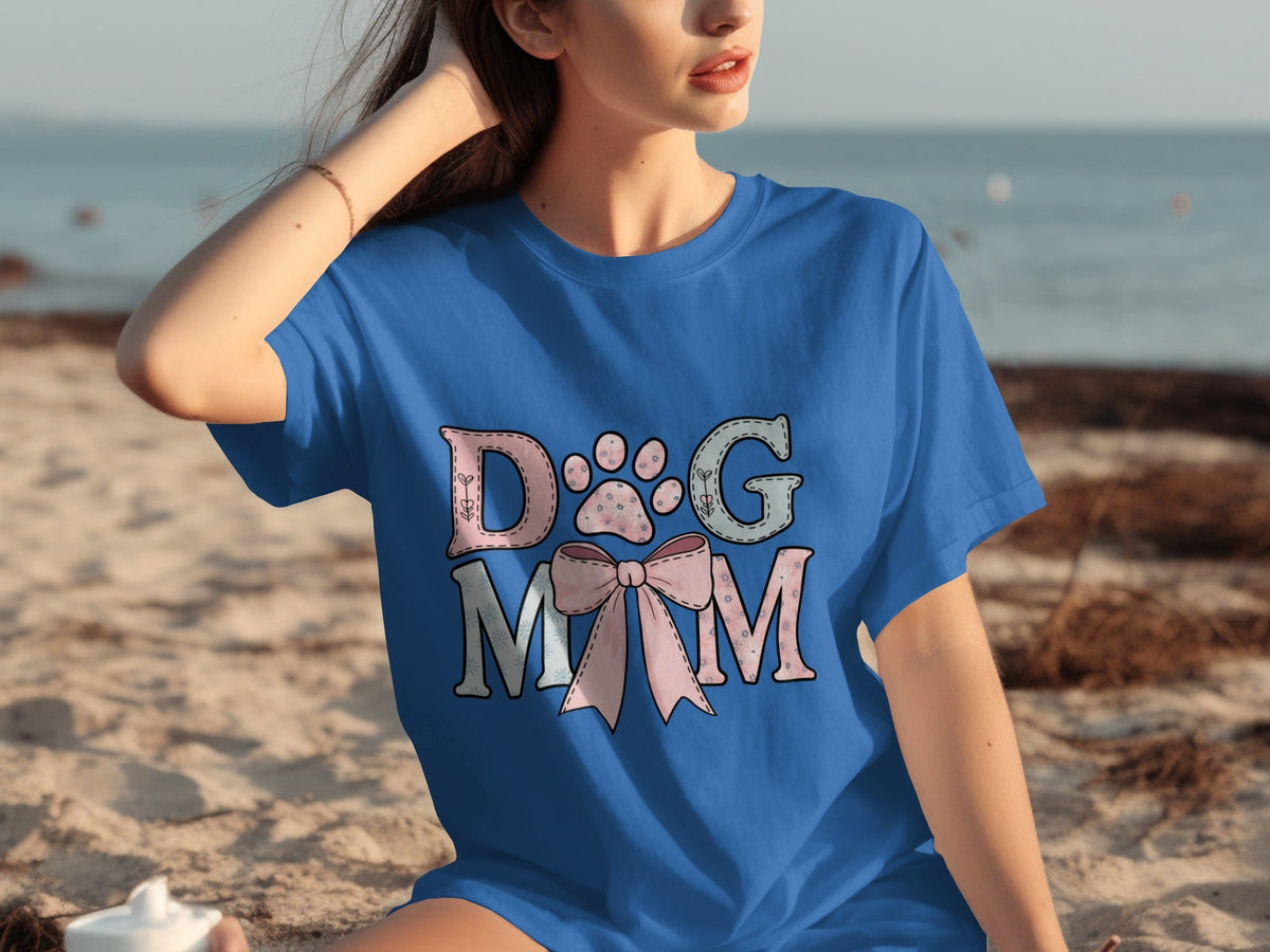 Floral Dog Mom Bow Design Perfect For All Lovers T-Shirts product image 2