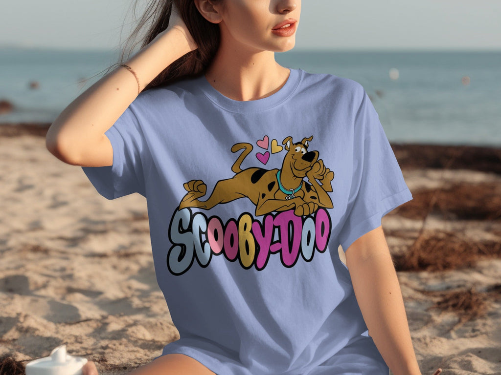 Scooby Doo with Hearts Reclining on Logo Design T-Shirts product image 13