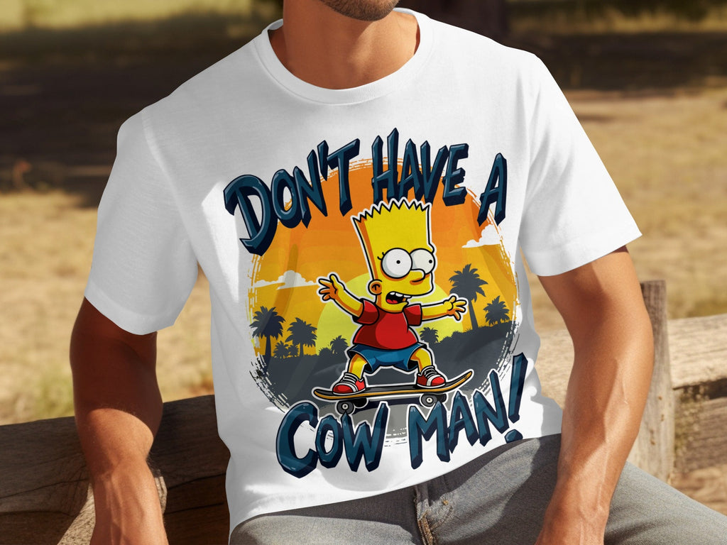 Bart Simpson Don't Have A Cow Man Skateboarding T-Shirts product image 29