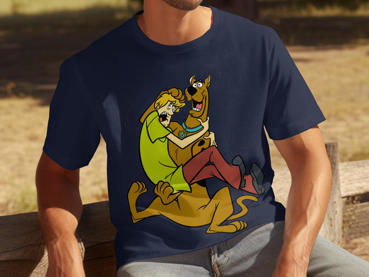 Shaggy Riding Scooby Doo Scared Cartoon Character T-Shirts
