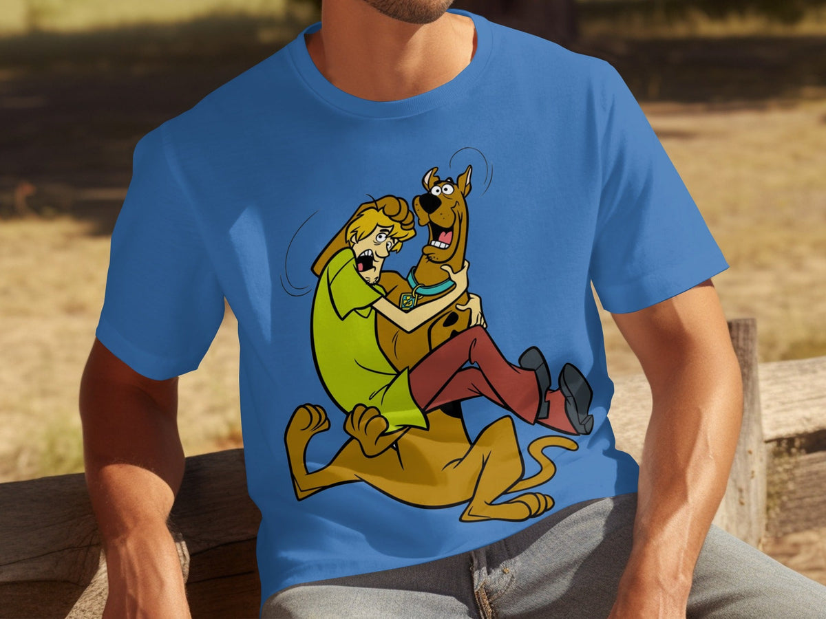 Shaggy Riding Scooby Doo Scared Cartoon Character T-Shirts