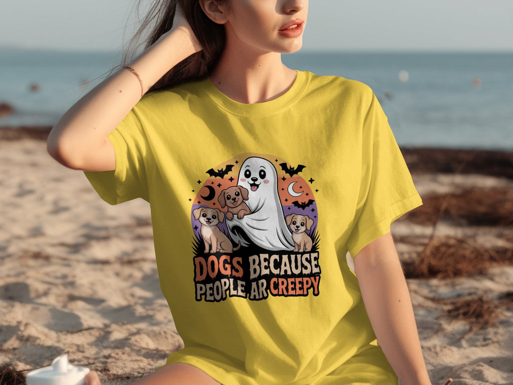 Dogs Because People Are Creepy Halloween Ghostly T-Shirts